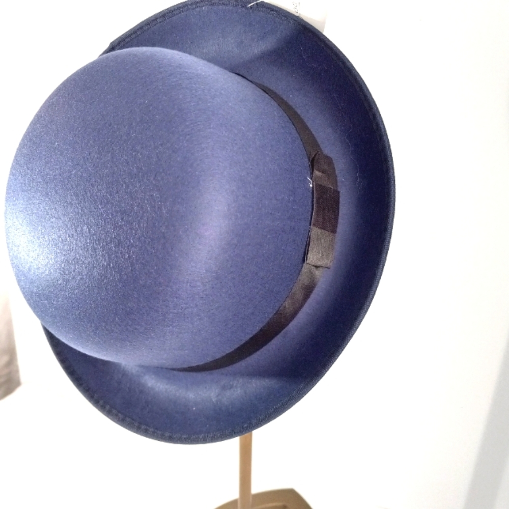 Ladies Navy Blue Derby Hat